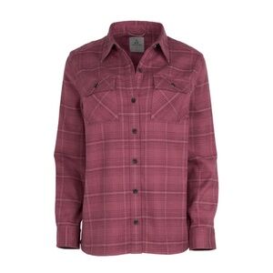 NWT Ascend Finn Long Sleeve Flannel Shirt M Organic Cotton Rose Fisherman Cabin